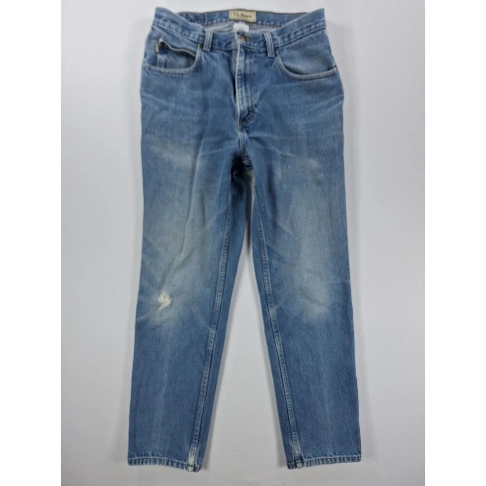 LL Bean Jeans Mens 32x30 Vintage 90s Classic Fit Medium Wash Straight Leg Denim